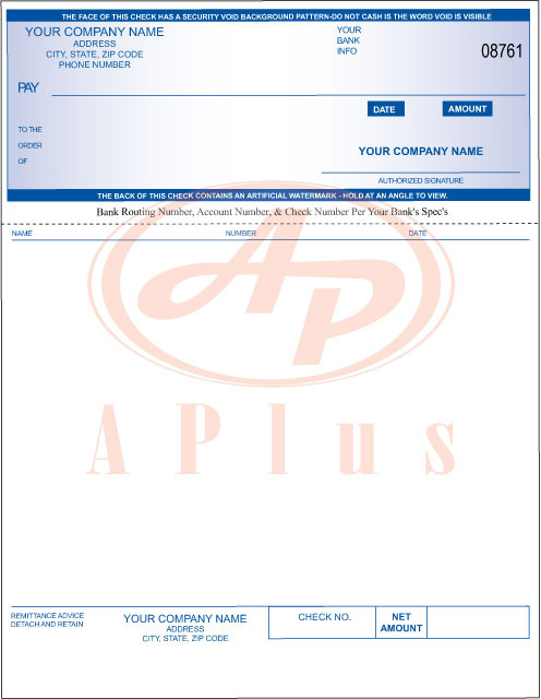 A Plus prints Laser Checks for less!